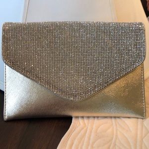 🥂Sparkling Gold Envelope Evening Clutch with convertible length chain +dust bag